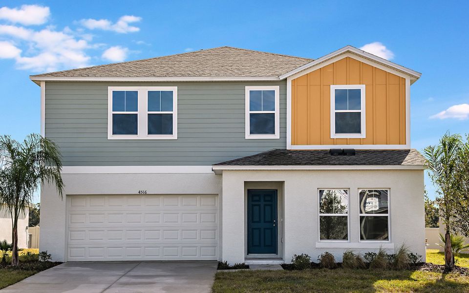 Representative exterior photo of a completed home built from the Lucia by Casa Fresca Homes in Crosswinds, Haines City, FL (Image 1).