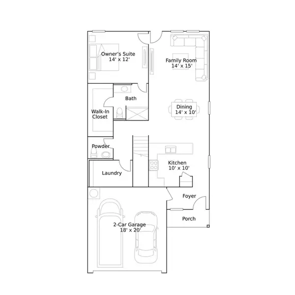 2D floor plan layout of this home in Chapel Run, Montgomery, TX (Image 2).