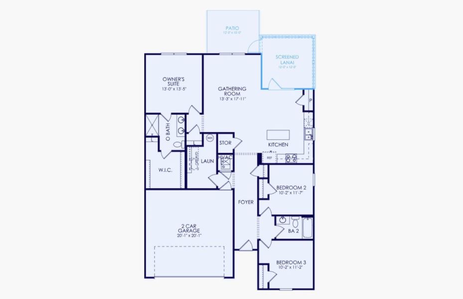2D floor plan layout of this home in Heartwood, Richmond Hill, GA (Image 3).