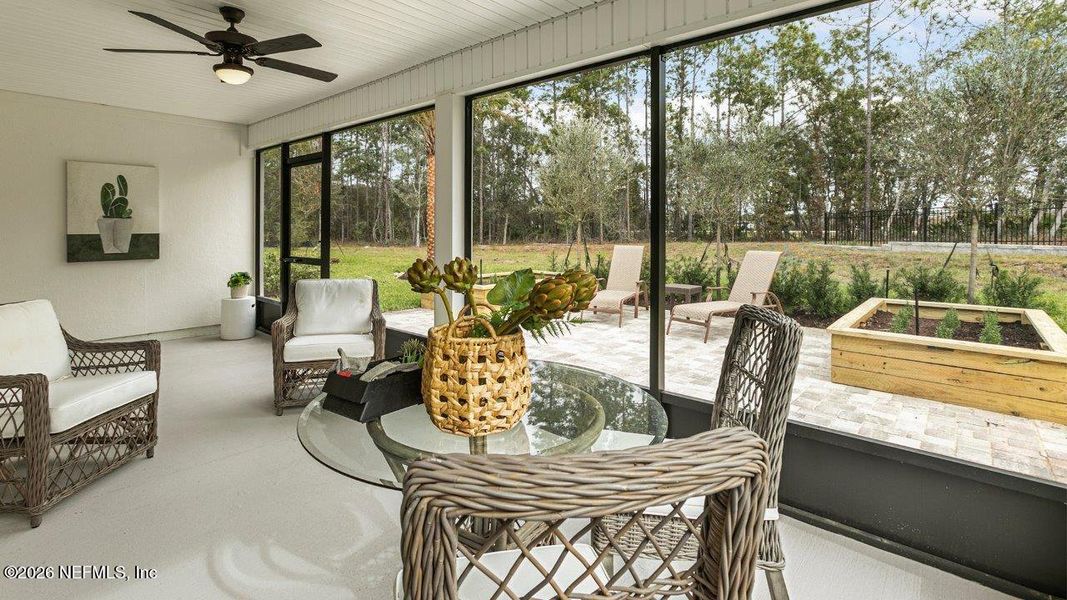 Exterior details and patio area of a home in Sawmill Branch, Palm Coast (Image 4).