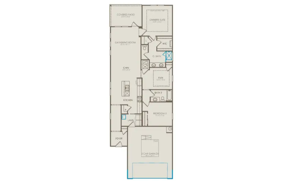 2D floor plan layout of this home in Del Webb Barton Village, Lebanon, TN (Image 5).