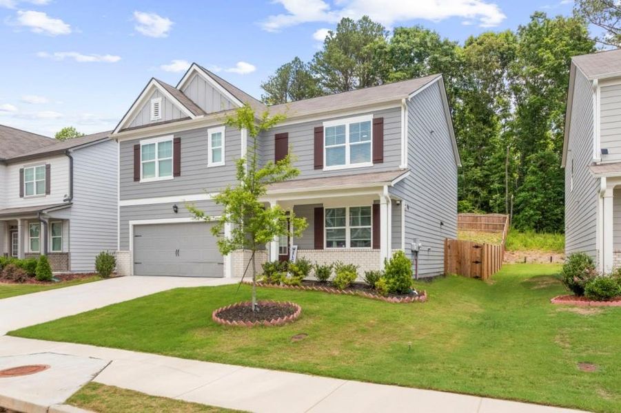 Front exterior of a new home in , Dawsonville, GA, highlighting curb appeal (Image 27).