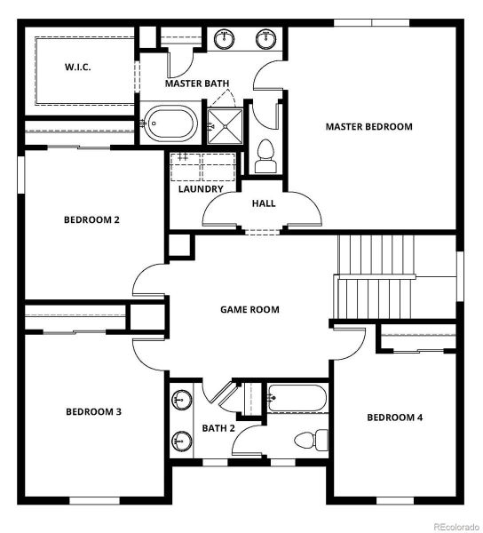2D floor plan layout of this home in Cottonwood Greens, Fort Lupton, CO (Image 3).