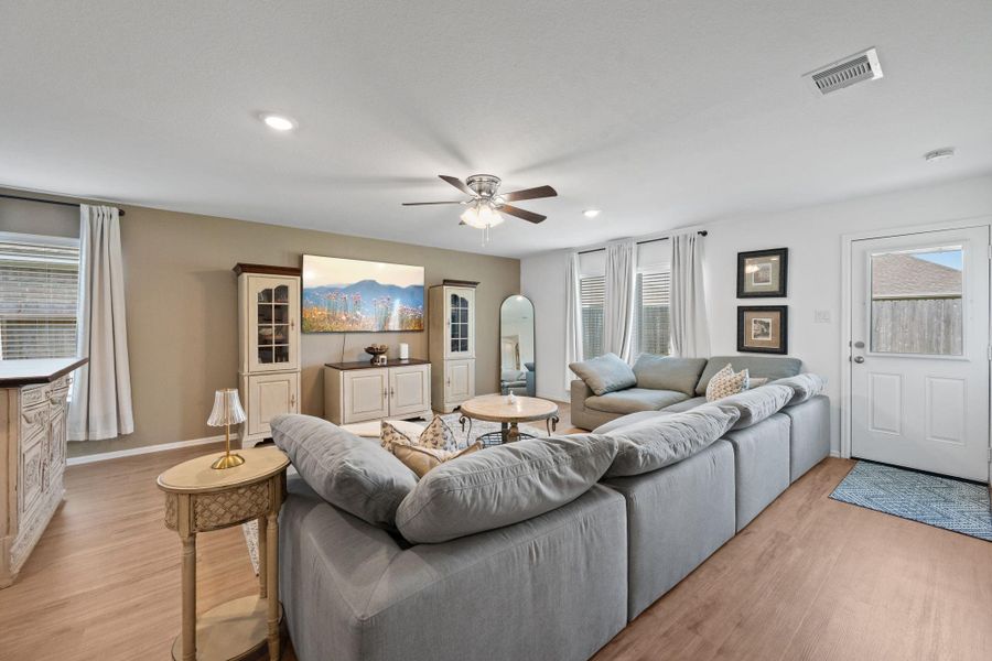 Furnished interior view inside a new home in Sterling Point at Baytown Crossings: Watermill Collection, Baytown (Image 5). Furnished interior view inside a new home in Sterling Point at Baytown Crossings: Watermill Collection, Baytown (Image 5).