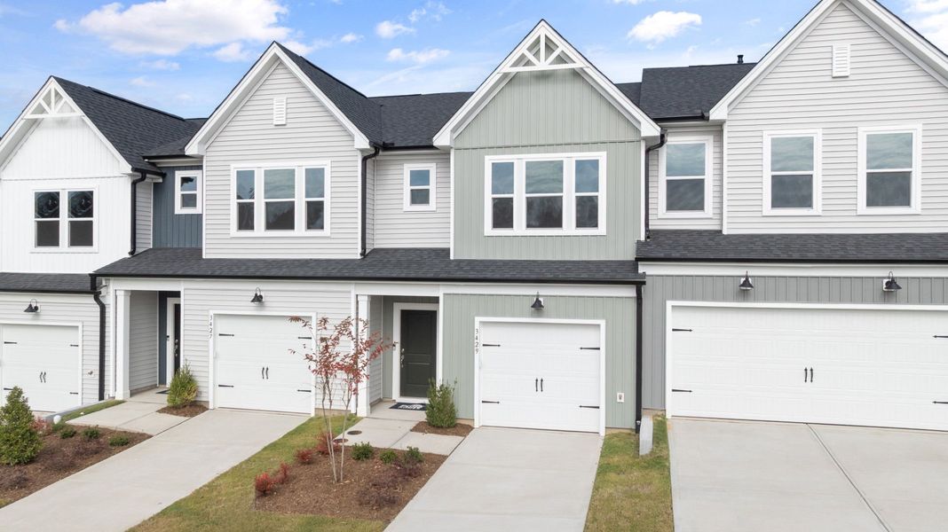 Front exterior of a new home in McConnell Ridge, McLeansville, NC, highlighting curb appeal (Image 2). Front exterior of a new home in McConnell Ridge, McLeansville, NC, highlighting curb appeal (Image 2).