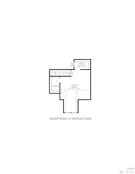 2D floor plan layout for the Capri by Epcon Communities in Lakeside at Millican Reserve, College Station, TX (Image 25).
