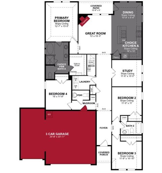 2D floor plan layout of this home in Verandah, Royse City, TX (Image 3).