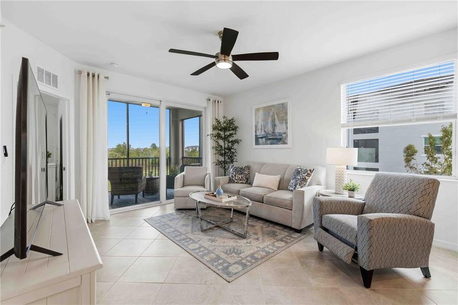 Furnished interior view inside a new home in Wellen Park Golf & Country Club, Venice (Image 24).