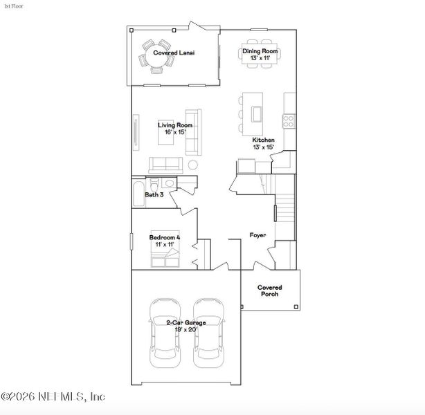 2D floor plan layout of this home in St Augustine Lakes, St. Augustine, FL (Image 5). 2D floor plan layout of this home in St Augustine Lakes, St. Augustine, FL (Image 5).