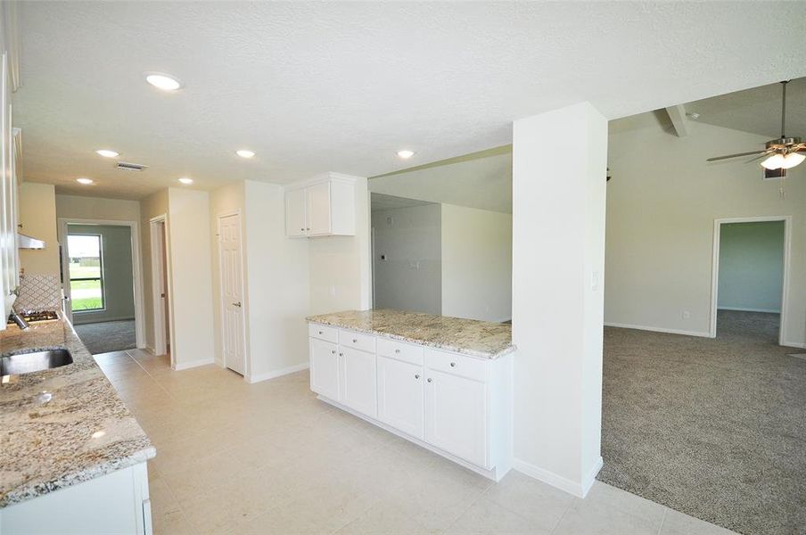 Flush Bartop opens the kitchen into the Family Room.