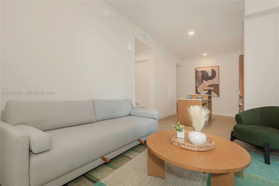 Furnished interior view inside a new home in , Miami (Image 9). Furnished interior view inside a new home in , Miami (Image 9).