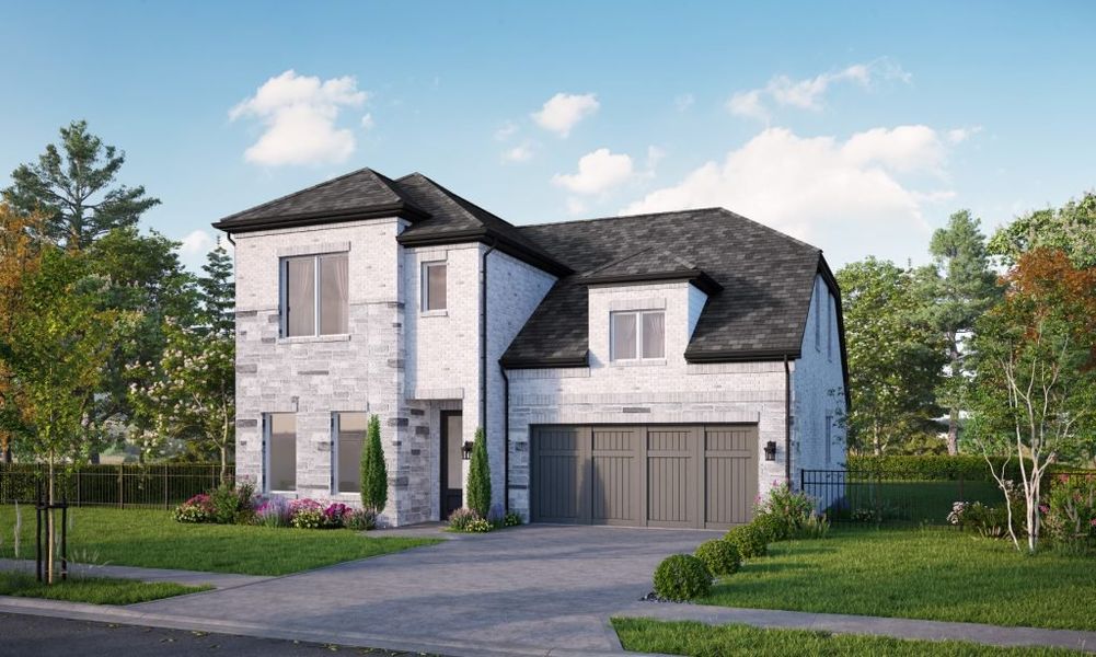 Representative exterior photo of a completed home built from the The Montego by Stonefield Homes in The Highlands, Rockwall, TX (Image 16).