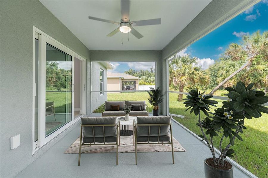 Exterior details and patio area of a home in , North Port (Image 23).