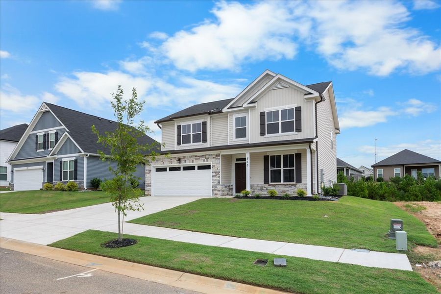 Front exterior of a new home in Windsor, North Augusta, SC, highlighting curb appeal (Image 19).