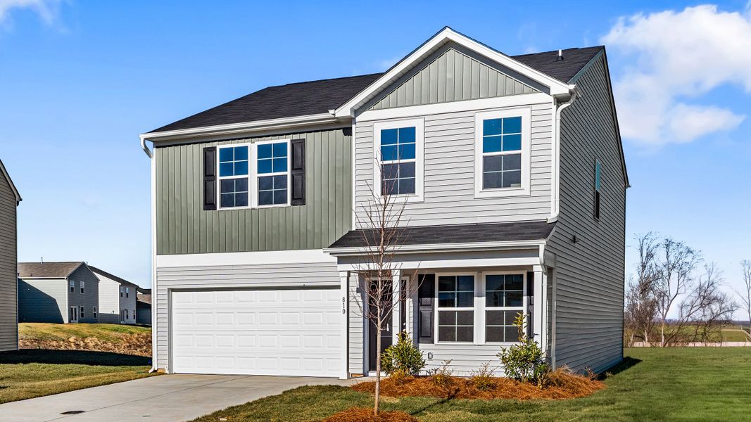 Front exterior of a new home in Bell West, Kernersville, NC, highlighting curb appeal (Image 2). Front exterior of a new home in Bell West, Kernersville, NC, highlighting curb appeal (Image 2).