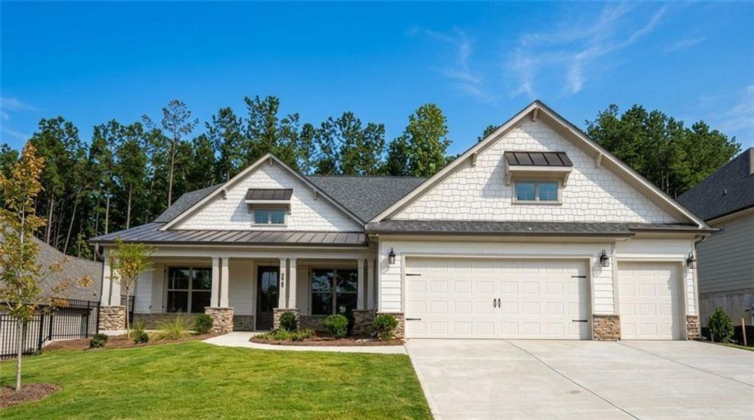 Front exterior of a new home in Soleil Belmont Park, Canton, GA, highlighting curb appeal (Image 9).
