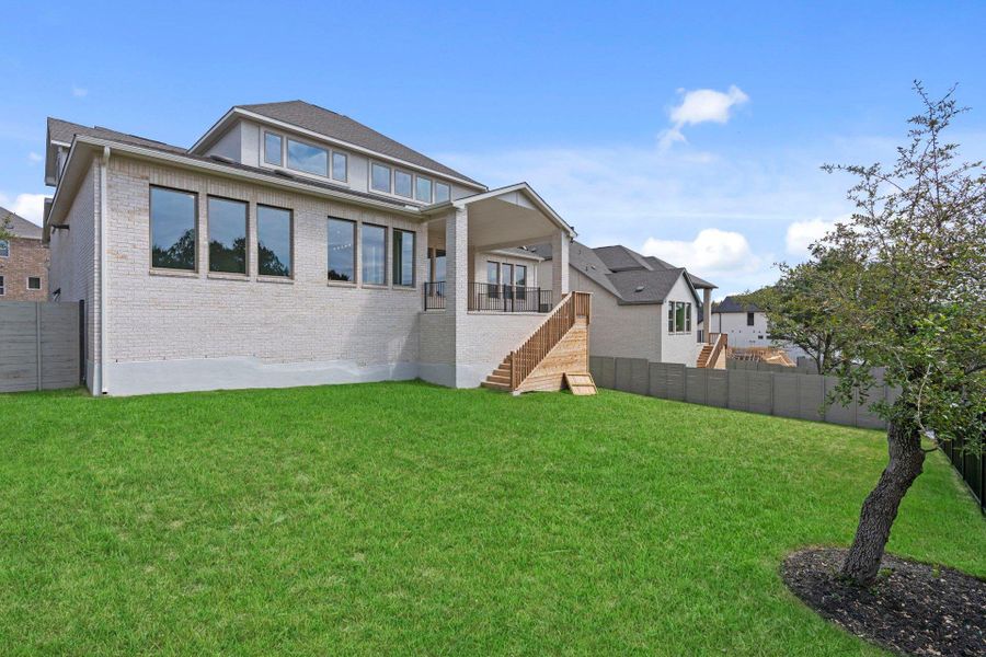 Rear of Home and Private Backyard