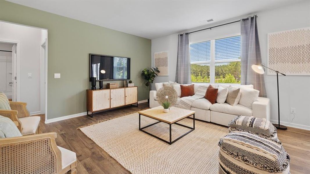 Furnished interior view inside a new home in Oaks at Cedar Grove, Fairburn (Image 38).