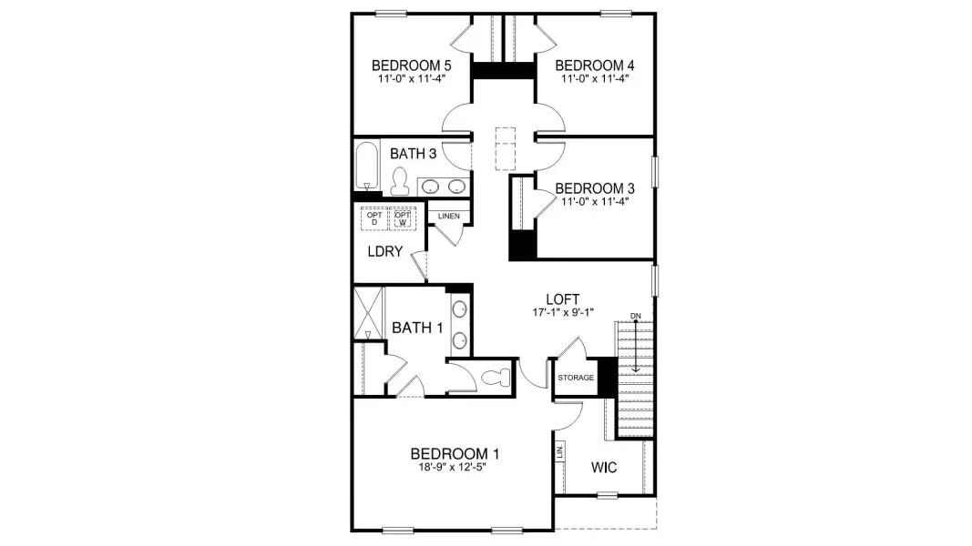 2D floor plan layout for the Robie by D.R. Horton in Sweetwater Village, Rockwell, NC (Image 4).