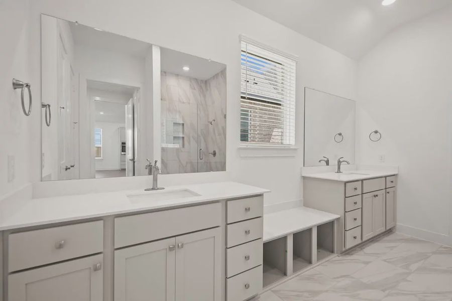 Representative furnished interior of a home built from the Mariah by Chesmar Homes in Lakes of Cane Island, Katy (Image 14).