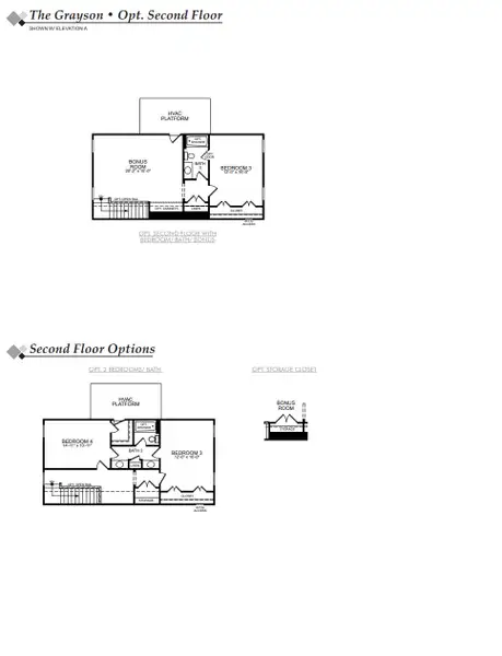 2D floor plan layout for the Grayson by Eastwood Homes in Secrest Meadows, Monroe, NC (Image 4).