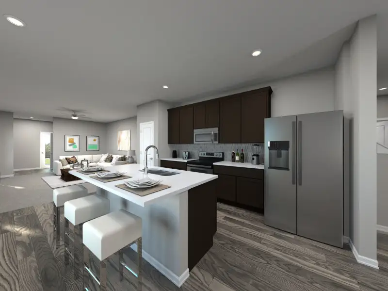 Furnished interior view inside a new home in Colony at Cole Springs - Arbor Collection, Buda (Image 3).