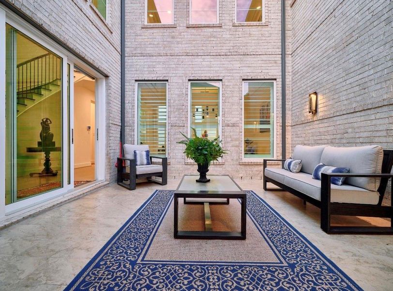 Private front courtyard-your own outdoor retreat.
