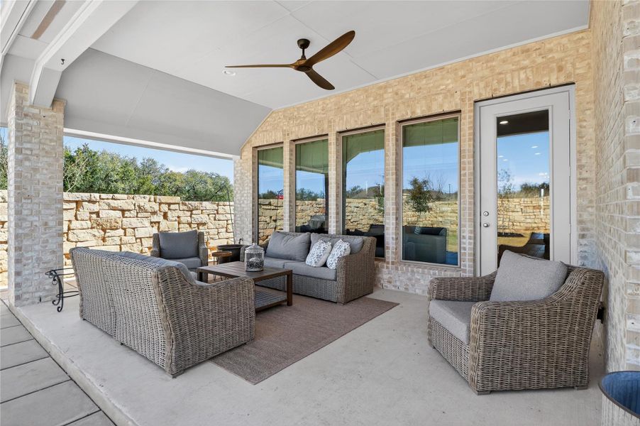 Exterior details and patio area of a home in Wolf Ranch, Georgetown (Image 3).