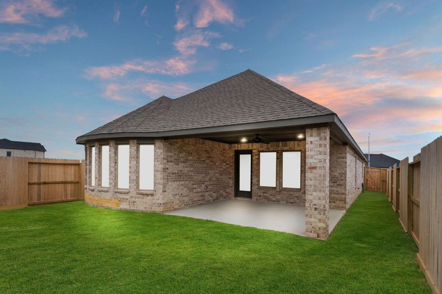 Exterior details and patio area of a home in Jubilee 40', Hockley (Image 23). Exterior details and patio area of a home in Jubilee 40', Hockley (Image 23).