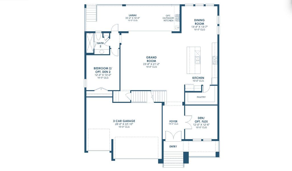 2D floor plan layout for the Verona B by Homes by WestBay in City Homes - South Tampa, Tampa, FL (Image 3).
