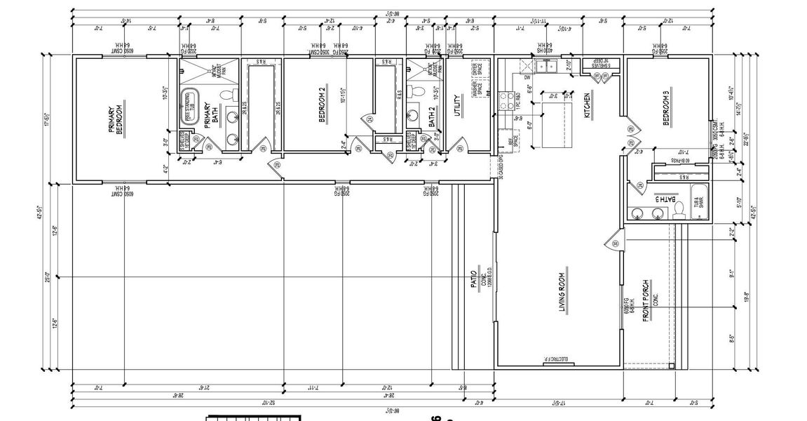 Lampasas 3 bedroom + 3 bath floorplan