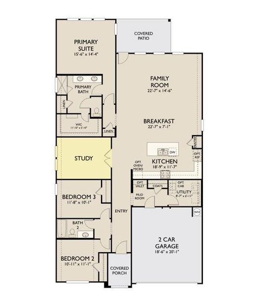 2D floor plan layout of this home in The Colony, Bastrop, TX (Image 4).