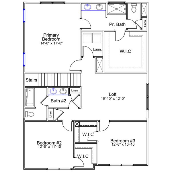 2D floor plan layout of this home in Richmond Hill, Inman, SC (Image 3).