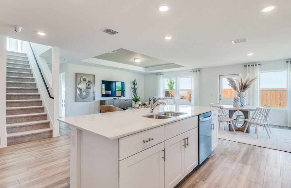 View of gathering room from kitchen