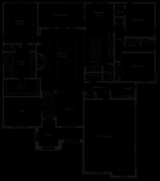 2D floor plan layout for the 2568 by Texas Homes in Legend Park, Castroville, TX (Image 3).