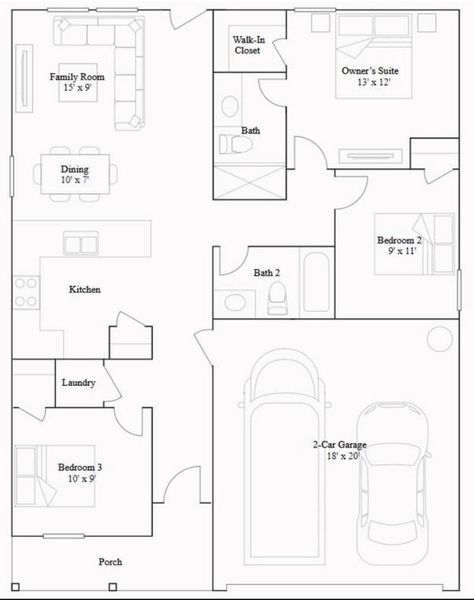 2D floor plan layout of this home in Anniston, Katy, TX (Image 3). 2D floor plan layout of this home in Anniston, Katy, TX (Image 3).
