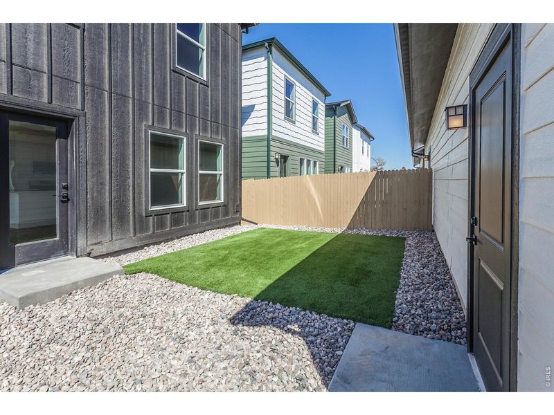 Exterior details and patio area of a home in Prairie Song Story Collection - Single Family Homes, Windsor (Image 4).