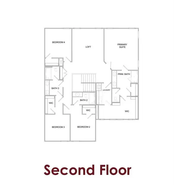 2D floor plan layout of this home in Pinecrest Ridge, Dacula, GA (Image 3).