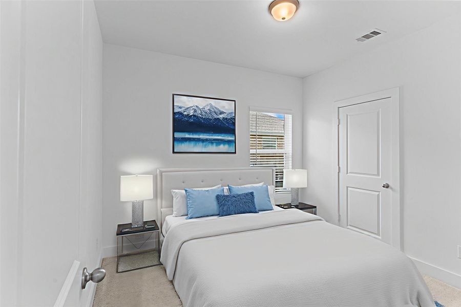 Guest bedrooms all have great walk-in closets. *Photo is Virtually Staged*