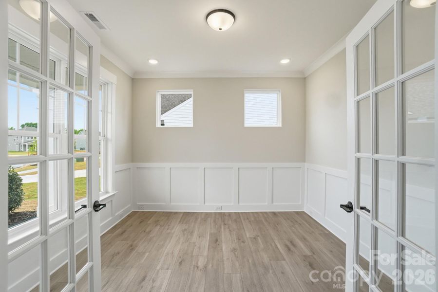 Office with french doors