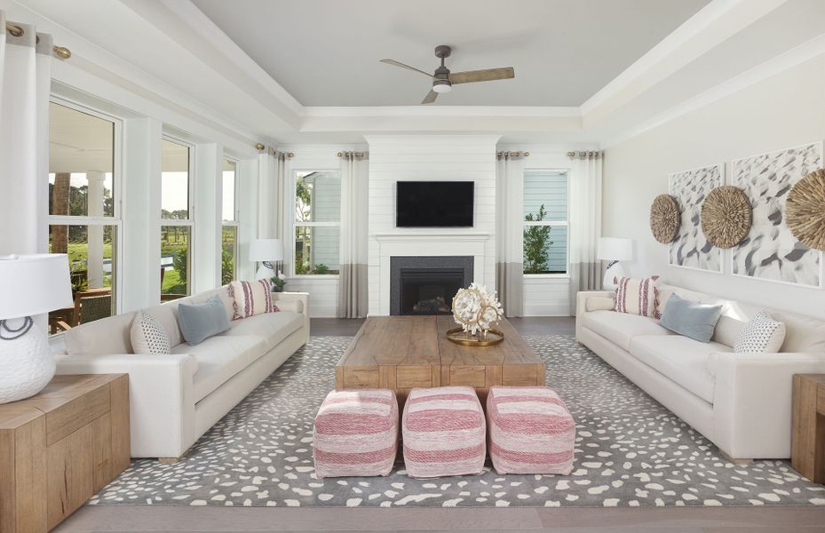 Get cozy near the fireplace in the spacious Gathering Room