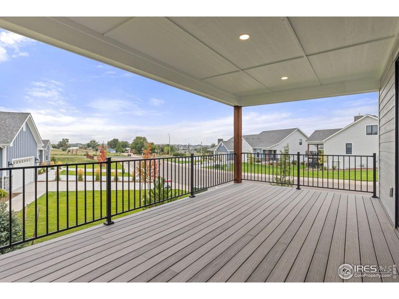 Exterior details and patio area of a home in Cottages at Kelly Farm, Greeley (Image 23).