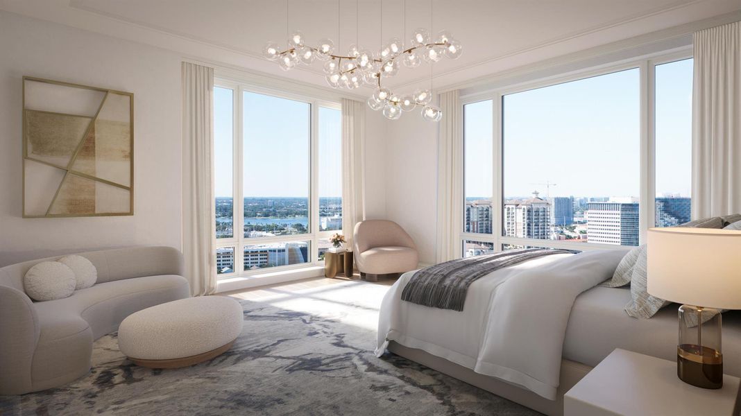 Furnished interior view inside a new home in South Flagler House, West Palm Beach (Image 3).