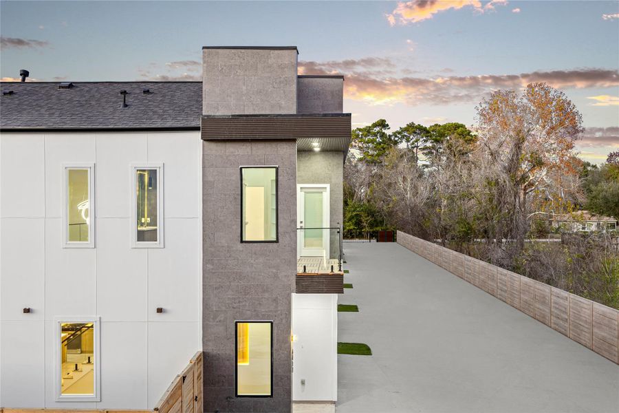 Side view of the home.