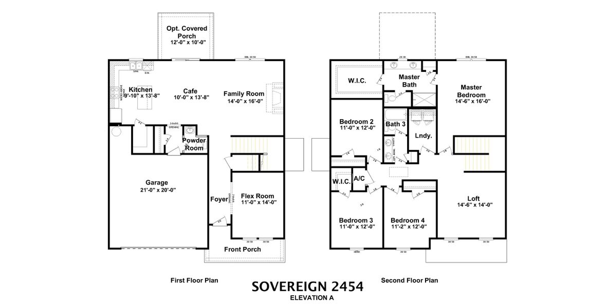 2D floor plan layout for the Sovereign by Ivey Homes in Declaration Homes at Tillery Park West, Grovetown, GA (Image 3).