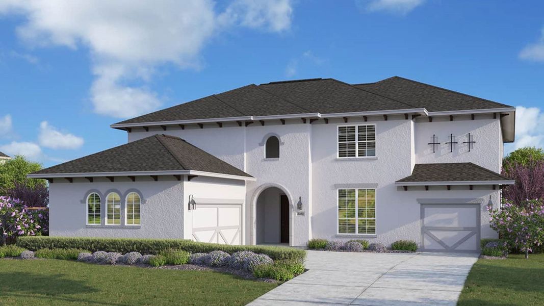 Representative exterior photo of a completed home built from the Partridge by DRB Homes in Oaks at San Gabriel, Georgetown, TX (Image 7).