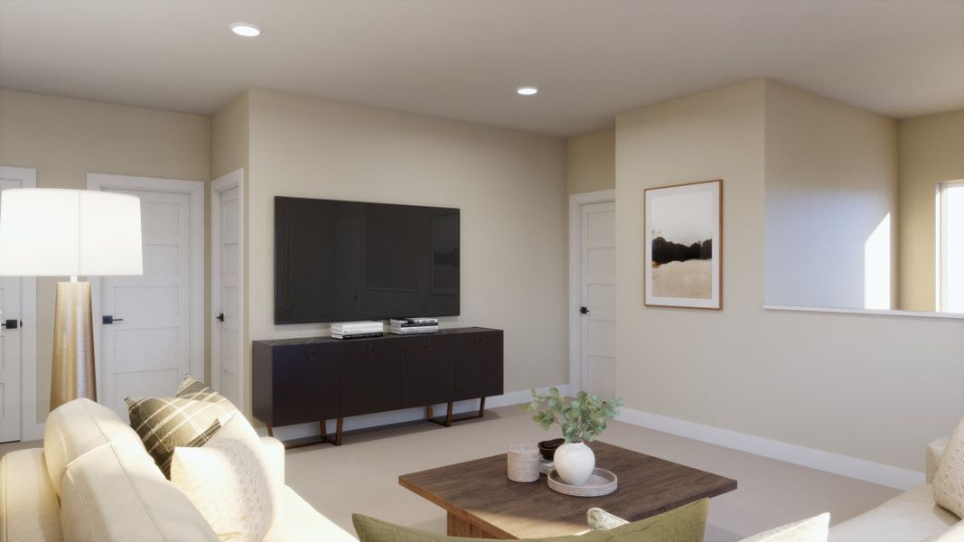 Representative furnished interior of a home built from the Ella Grace by Risewell Homes in Lariat, Liberty Hill (Image 10).