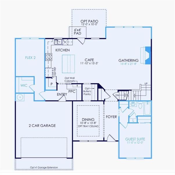 2D floor plan layout of this home in Sierra Creek, Hoschton, GA (Image 5).