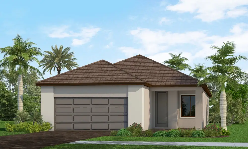 Representative exterior photo of a completed home built from the Dream 2 by Neal Communities in Palm Grove, Bradenton, FL (Image 4). Representative exterior photo of a completed home built from the Dream 2 by Neal Communities in Palm Grove, Bradenton, FL (Image 4).