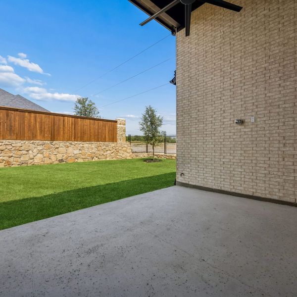 Exterior details and patio area of a home in The Parks at Wilson Creek, Celina (Image 29). Exterior details and patio area of a home in The Parks at Wilson Creek, Celina (Image 29).